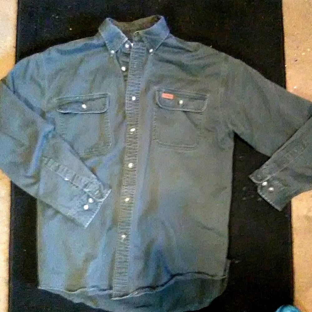 Men's Carhartt Long Sleeve Shirt Military Green,Lg